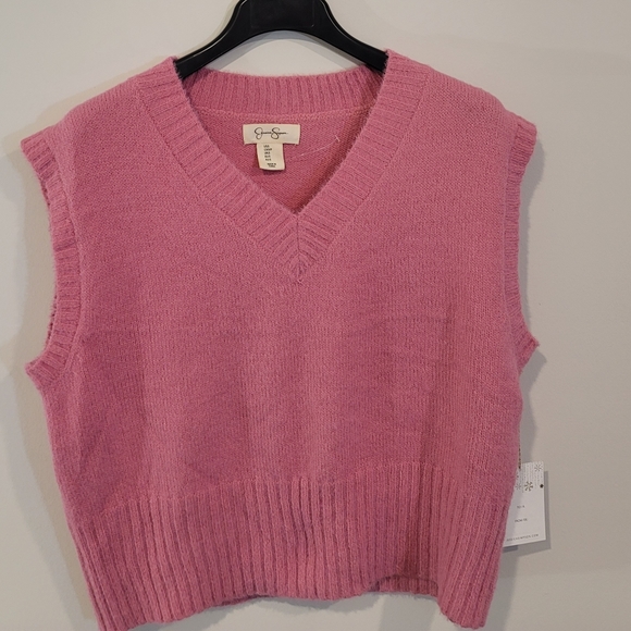 Jessica Simpson Vintage knit vest sweater Small size Pink Sleeveless - Picture 1 of 5